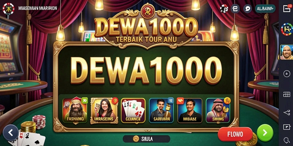 Screenshot DEWA1000 menampilkan gameplay Kasino yang mendebarkan dan interaktif.