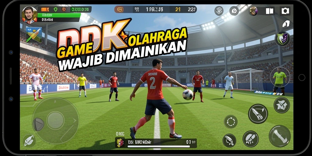 Screenshot utama DKK menampilkan aksi seru dalam permainan olahraga.
