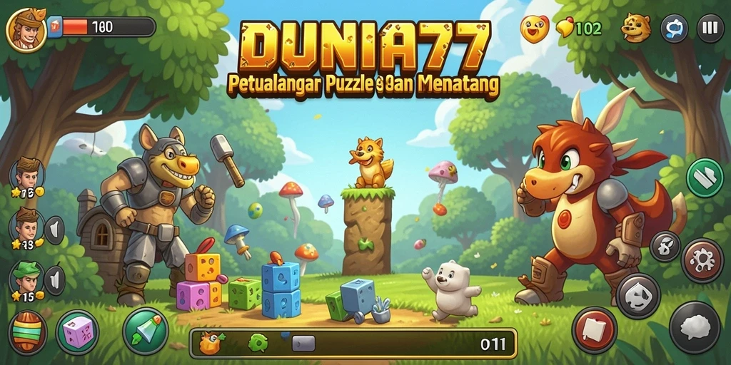 Tampilan gameplay seru DUNIA77 dengan teka-teki menantang.