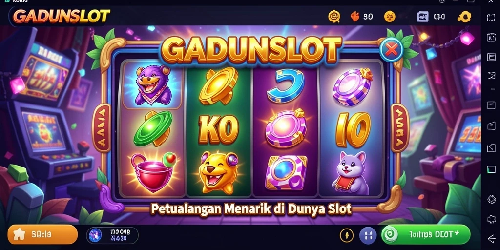 Tangkapan layar menunjukkan gameplay penuh aksi di dunia GADUNSLOT.