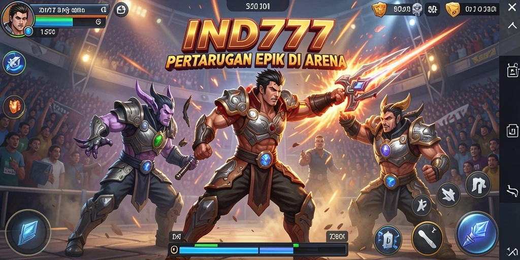 Screenshot IND777 menampilkan aksi pertarungan yang mendebarkan dan karakter ikonik.