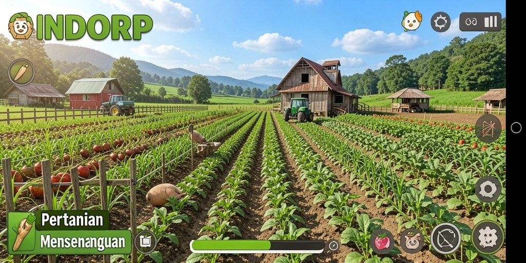 Tampilan gameplay menarik di dunia pertanian