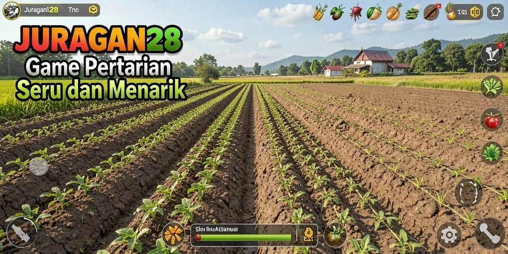 Gameplay menarik saat mengelola lahan pertanian di JURAGAN28.