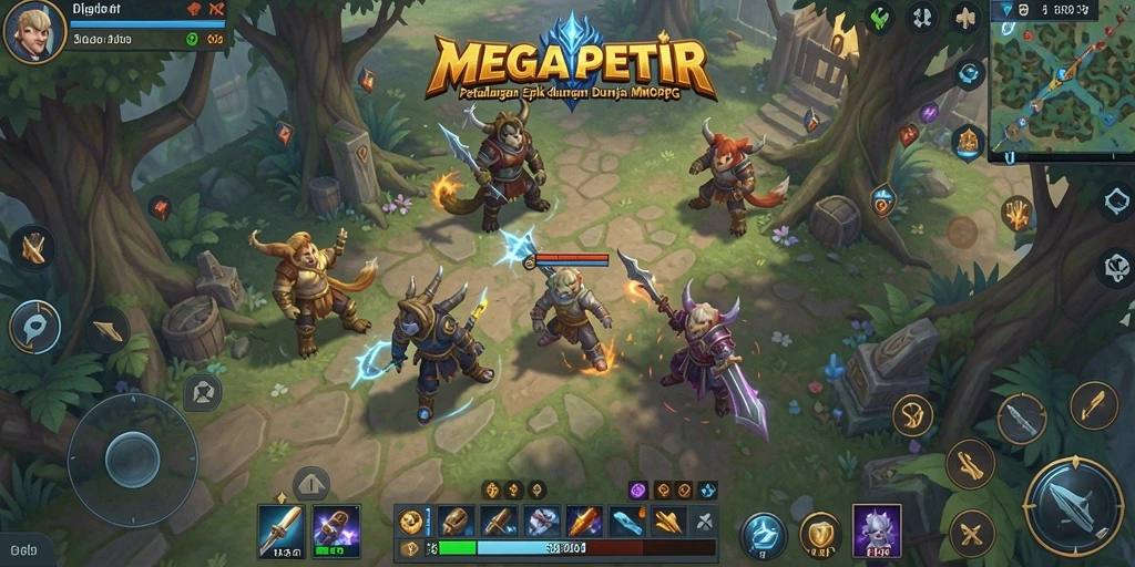 Tampilan gameplay MMORPG MEGAPETIR yang mengagumkan dan imersif.
