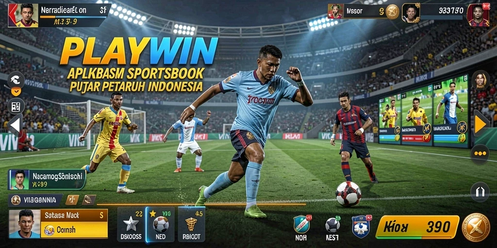 Tampilan gameplay PLAYWIN dengan berbagai pilihan taruhan olahraga.