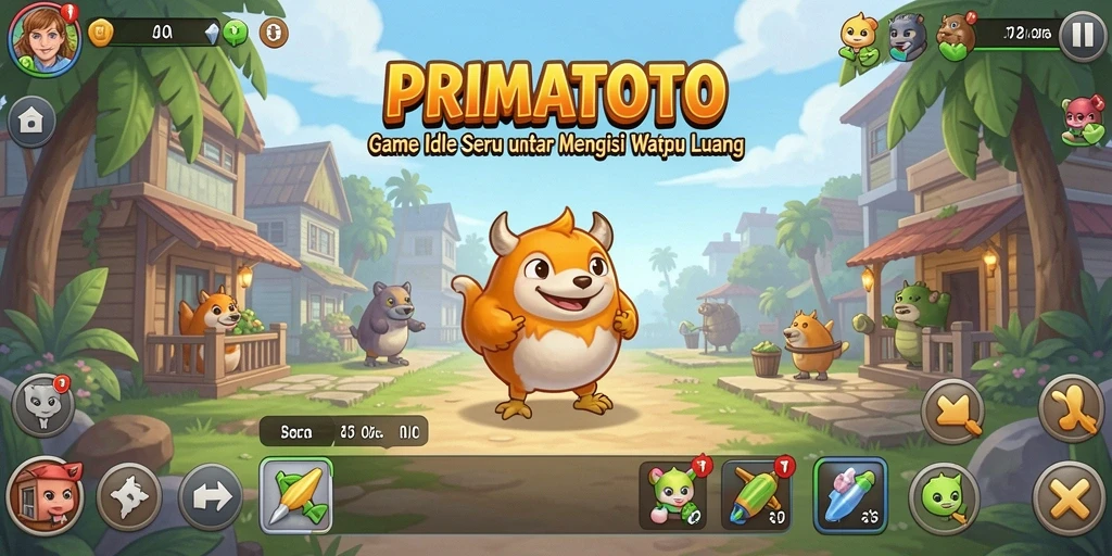 Tampilan gameplay PRIMATOTO yang menarik dan penuh warna.