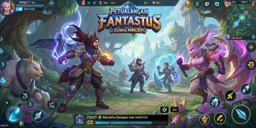 Screenshot PSG77 menampilkan aksi seru dalam pertempuran MMORPG.