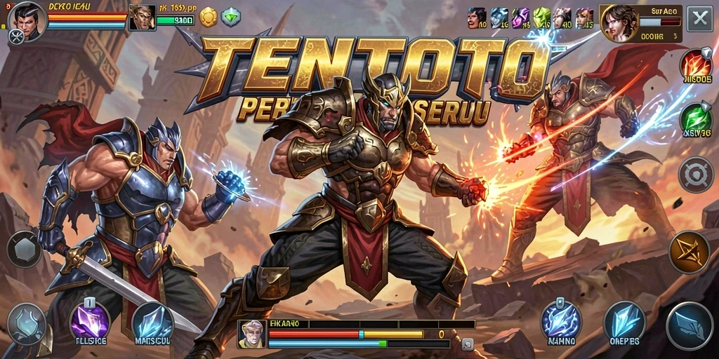 Gameplay TENTOTO yang mendebarkan saat pertarungan terjadi.